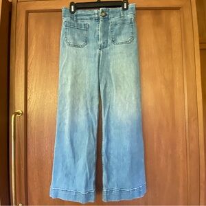 Pilcro Blue Flare Wide Leg Jeans